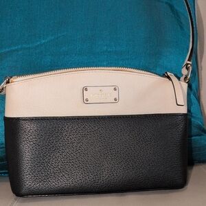 Kate Spade Color-Blocked Crossbody Bag Black and Cream